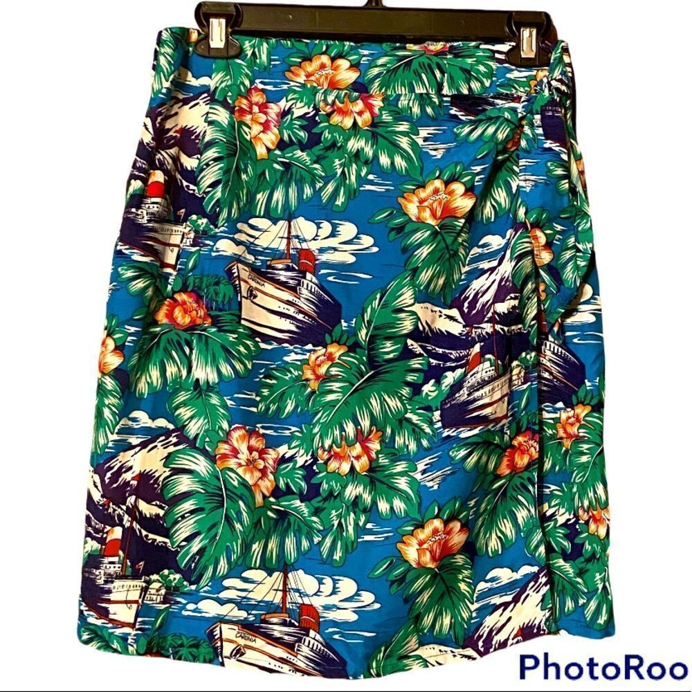 Alexander Campbell Tropical Vintage Wrap Style Cruise Ship Skirt Size 6 📦